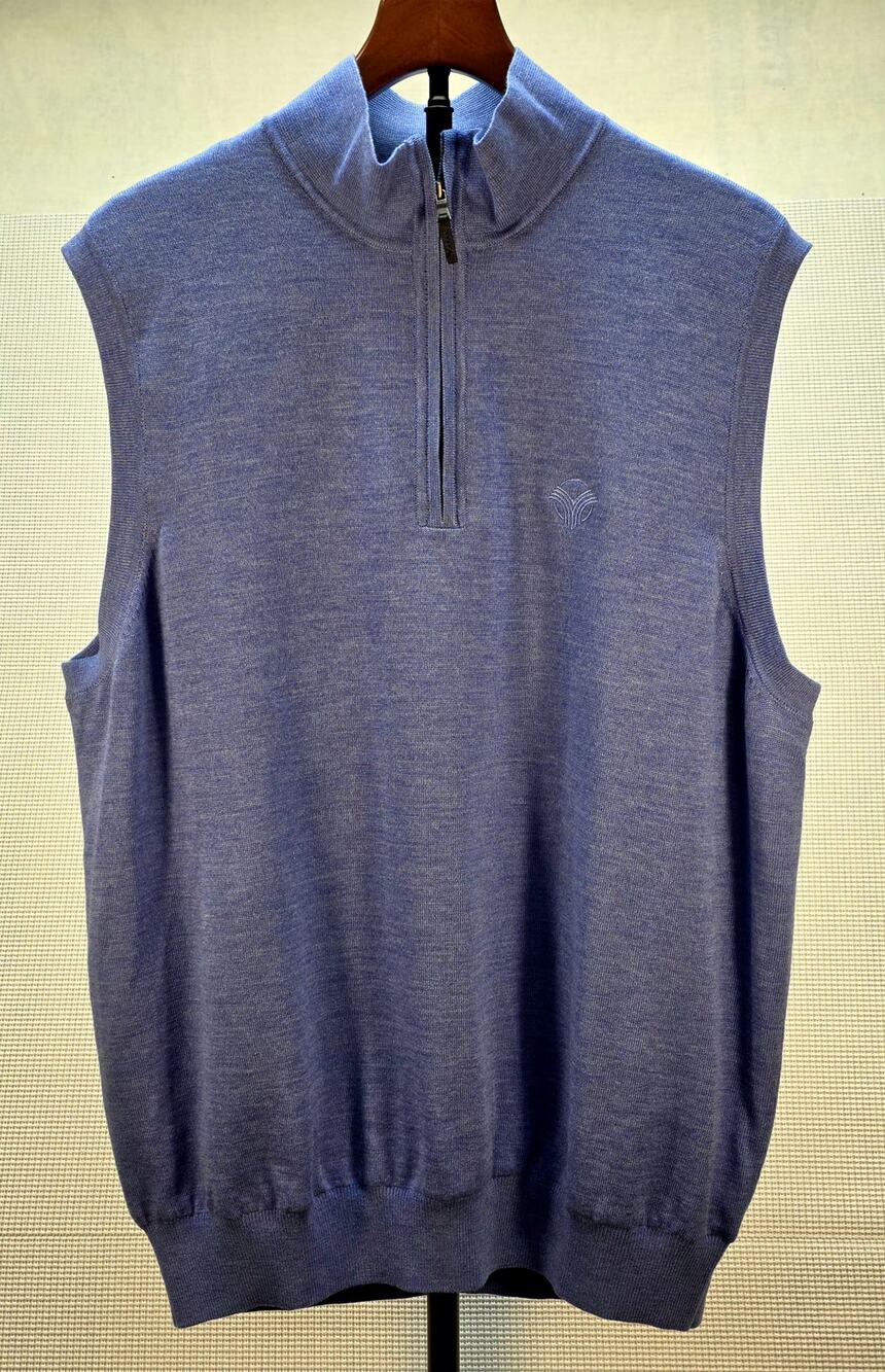 Fairway‎ Greene The Natural XL Baruffa Merino Wool Lined Wind Sweater Blue Golf